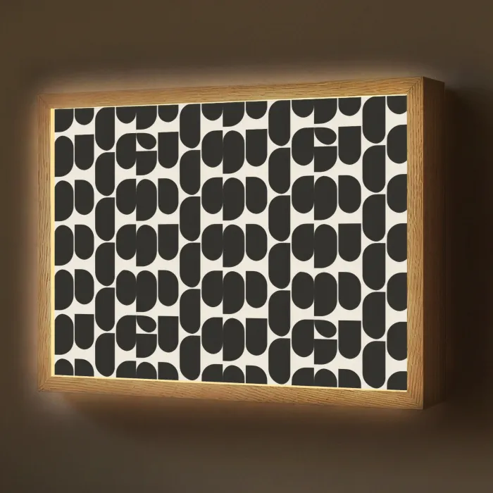 Modern - Patroon - Zwart Light Box met batterij (Wandlamp) middel 907 -z3d_website
