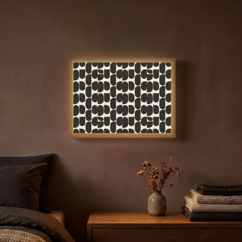 Modern - Patroon - Zwart Light Box met batterij (Wandlamp) middel 907 -sfeer4