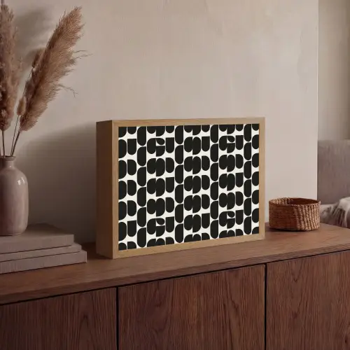 Modern - Patroon - Zwart Light Box met batterij (Wandlamp) middel 907 -sfeer2