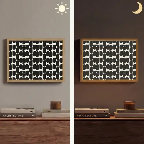 Modern - Patroon - Zwart Light Box met batterij (Wandlamp) middel 907 -sfeer3