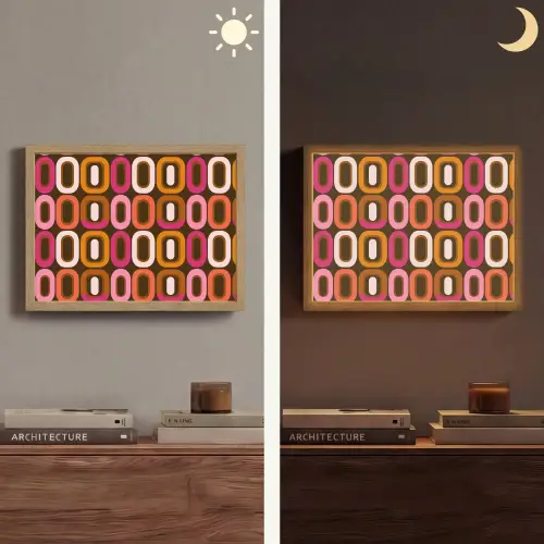 Modern - Retro - Kleurrijk Light Box met batterij (Wandlamp) middel 907 -sfeer3