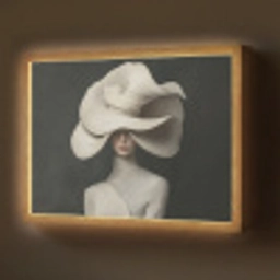 Modern - Vrouw - Hoed Light Box met batterij (Wandlamp) middel -z3d_website