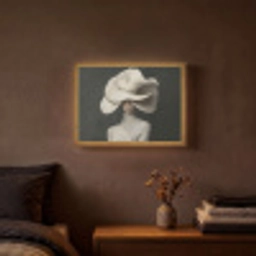 Modern - Vrouw - Hoed Light Box met batterij (Wandlamp) middel -sfeer4