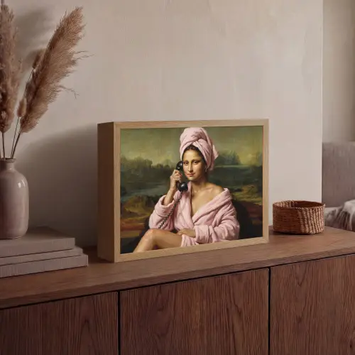 Mona - Klassiek - Roze Light Box met batterij (Wandlamp) middel -sfeer2