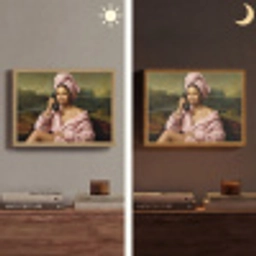 Mona - Klassiek - Roze Light Box met batterij (Wandlamp) middel -sfeer3