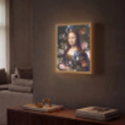 Mona Lisa - Leonardo da Vinci - Bloemen Light Box met batterij (Wandlamp) middel -sfeer1