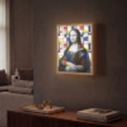 Mona Lisa - Mondriaan - Oude Meesters Light Box met batterij (Wandlamp) middel -sfeer1