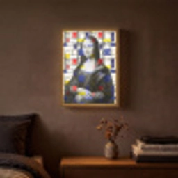 Mona Lisa - Mondriaan - Oude Meesters Light Box met batterij (Wandlamp) middel -sfeer4