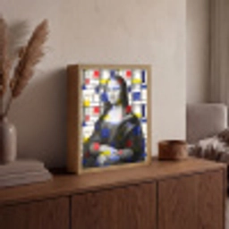 Mona Lisa - Mondriaan - Oude Meesters Light Box met batterij (Wandlamp) middel -sfeer2