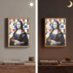 Mona Lisa - Mondriaan - Oude Meesters Light Box met batterij (Wandlamp) middel -sfeer3