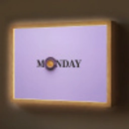 Maandag - Mok - Koffie - Paars Light Box met batterij (Wandlamp) middel -z3d_website