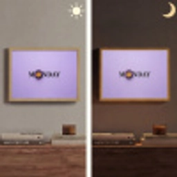 Maandag - Mok - Koffie - Paars Light Box met batterij (Wandlamp) middel -sfeer3