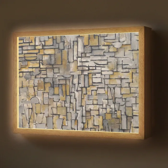 Mondriaan - Kunst - Oude meesters - Tableau I Light Box met batterij (Wandlamp) middel -z3d_website
