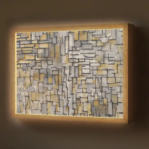 Mondriaan - Kunst - Oude meesters - Tableau I Light Box met batterij (Wandlamp) middel -z3d_website