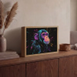Aap - Verf - Neon - Kleur Light Box met batterij (Wandlamp) middel -sfeer2