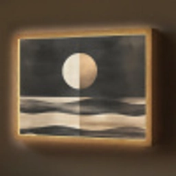 Maan - Cirkel - Goud Light Box met batterij (Wandlamp) middel -z3d_website