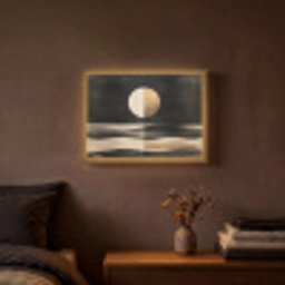 Maan - Cirkel - Goud Light Box met batterij (Wandlamp) middel -sfeer4