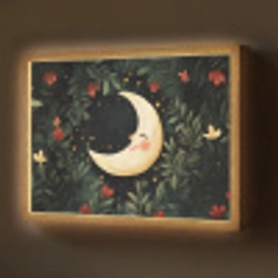 Maan - Bloemen - Nachthemel Light Box met batterij (Wandlamp) middel -z3d_website