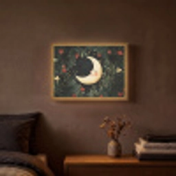 Maan - Bloemen - Nachthemel Light Box met batterij (Wandlamp) middel -sfeer4