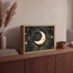 Maan - Quote - Bloemen - Sterren Light Box met batterij (Wandlamp) middel -sfeer2