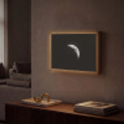 Maan - Hemel - Zwart - Schaduw Light Box met batterij (Wandlamp) middel -sfeer1