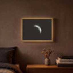 Maan - Hemel - Zwart - Schaduw Light Box met batterij (Wandlamp) middel -sfeer4
