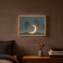 Maan - Bomen - Wandeling Light Box met batterij (Wandlamp) middel -sfeer4