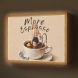 More espresso - Koffie - Eend Light Box met batterij (Wandlamp) middel -z3d_website