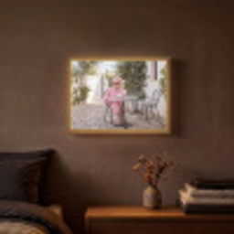 Ochtendjas - Krulspelden - Roze Light Box met batterij (Wandlamp) middel -sfeer4