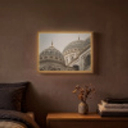 Mozaïekkoepels - Gouden spitsen - Islamitisch Light Box met batterij (Wandlamp) middel -sfeer4