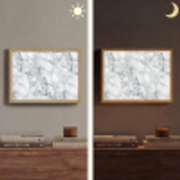 Mozaïek - Marmer - Wit - Onregelmatig Light Box met batterij (Wandlamp) middel 907 -sfeer3