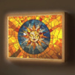 Mozaïek - Zon - Geel - Cirkel Light Box met batterij (Wandlamp) middel -z3d_website