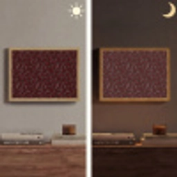 Mozaïek - Tegel - Bordeauxrood Light Box met batterij (Wandlamp) middel 907 -sfeer3