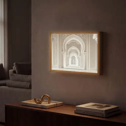 Moskee - Architectuur - Ramadan - Islamitische Light Box met batterij (Wandlamp) middel -sfeer1