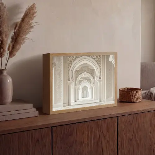 Moskee - Architectuur - Ramadan - Islamitische Light Box met batterij (Wandlamp) middel -sfeer2