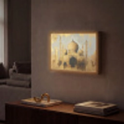 Moskee - Goud - Arabisch - Ramadan - Islamitische Light Box met batterij (Wandlamp) middel -sfeer1