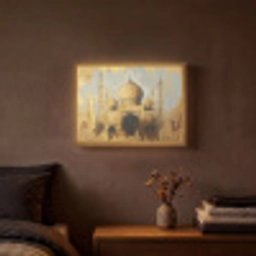 Moskee - Goud - Arabisch - Ramadan - Islamitische Light Box met batterij (Wandlamp) middel -sfeer4