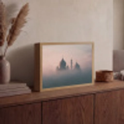 Moskee - Minaretten - mist - Islamitisch Light Box met batterij (Wandlamp) middel -sfeer2