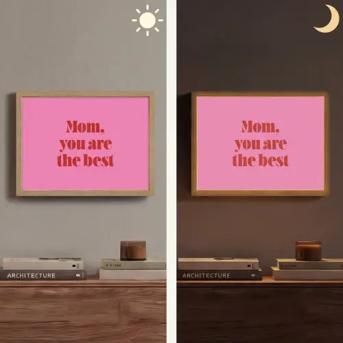 Moeder - Boodschap -Roze Light Box met batterij (Wandlamp) middel -sfeer3