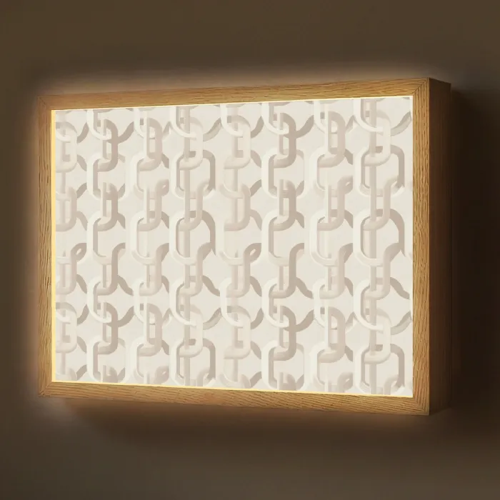 Motief - Abstract - Beige Light Box met batterij (Wandlamp) middel 907 -z3d_website