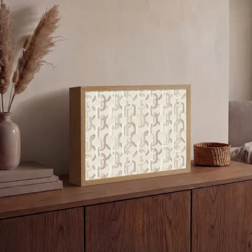 Motief - Abstract - Beige Light Box met batterij (Wandlamp) middel 907 -sfeer2