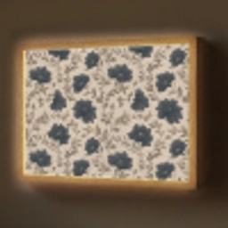 Motief - Bloemen - Zwart - Beige Light Box met batterij (Wandlamp) middel 907 -z3d_website