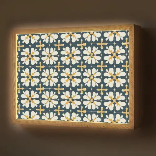 Motief - Tegel - Okergeel Light Box met batterij (Wandlamp) middel 907 -z3d_website
