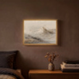 Berglandschap - Mist  - Penseelstreken Light Box met batterij (Wandlamp) middel -sfeer4