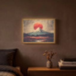 Bergtop - Sneeuw - Zon Light Box met batterij (Wandlamp) middel -sfeer4