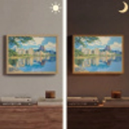 Berg - Skyline - Strand - Water Light Box met batterij (Wandlamp) middel -sfeer3