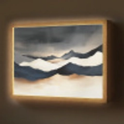 Bergen - Donkerblauw - Landschap Light Box met batterij (Wandlamp) middel -z3d_website