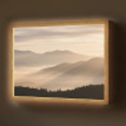 Bergen - Mist - Zonnestralen Light Box met batterij (Wandlamp) middel -z3d_website