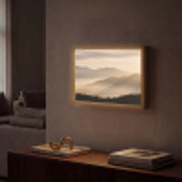 Bergen - Mist - Zonnestralen Light Box met batterij (Wandlamp) middel -sfeer1