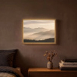 Bergen - Mist - Zonnestralen Light Box met batterij (Wandlamp) middel -sfeer4